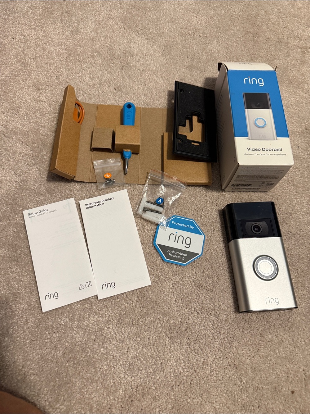Ring Video Doorbell - Blue and White Packaging 2nd Generation - Picture 9 of 11